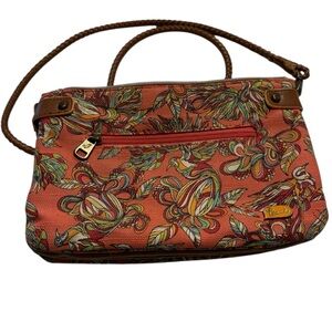 Sakroots Orange Floral Crossbody Women's Bag